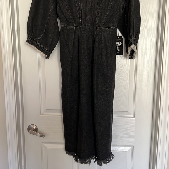 NWT PRPS BLACK DISTRESSED DENIM DESIGNER DRESS! - Picture 6 of 14
